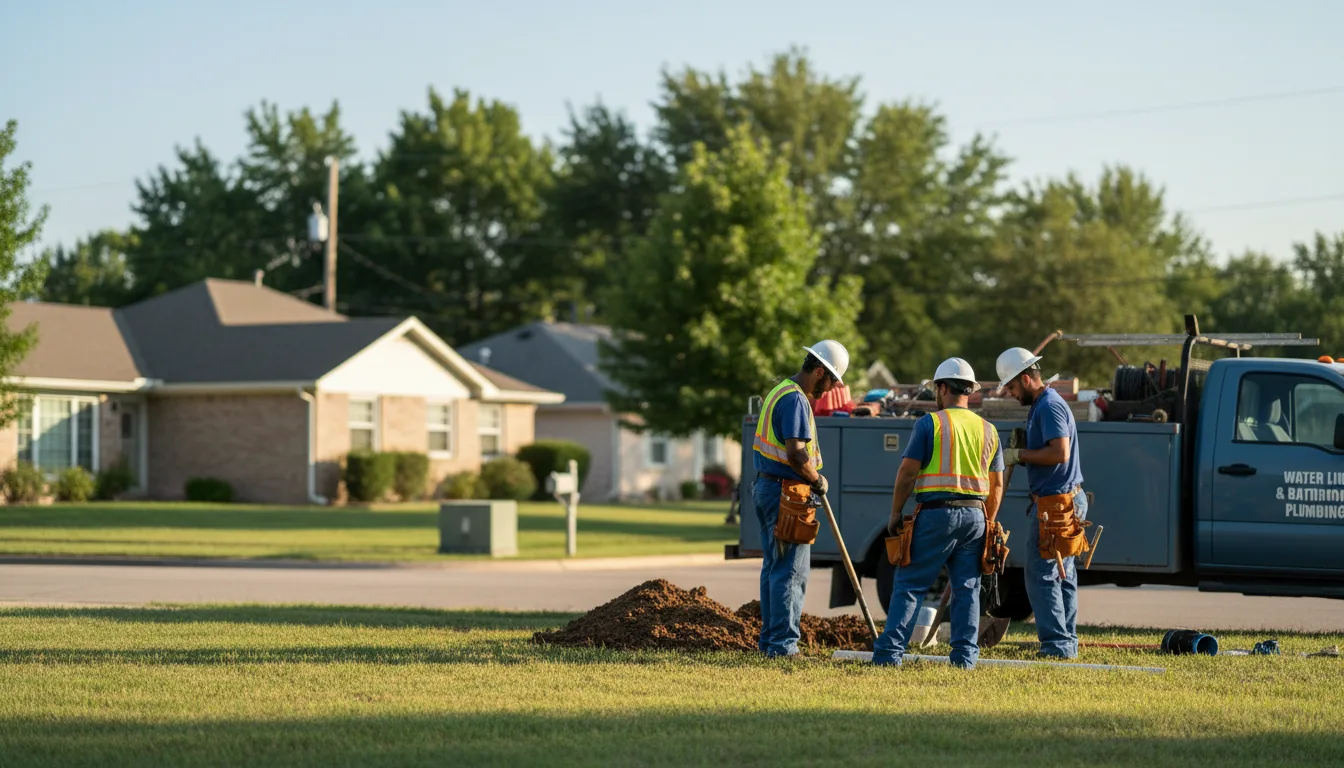 Residential water line and bathroom plumbing service in Garden City, IA